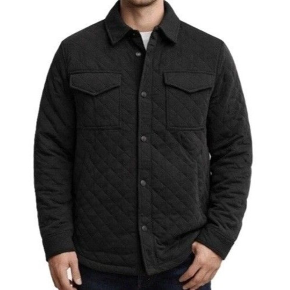Dakine Mens Quilted Shirt Jacket Black Large L NWT Snap Front Insulated Shacket